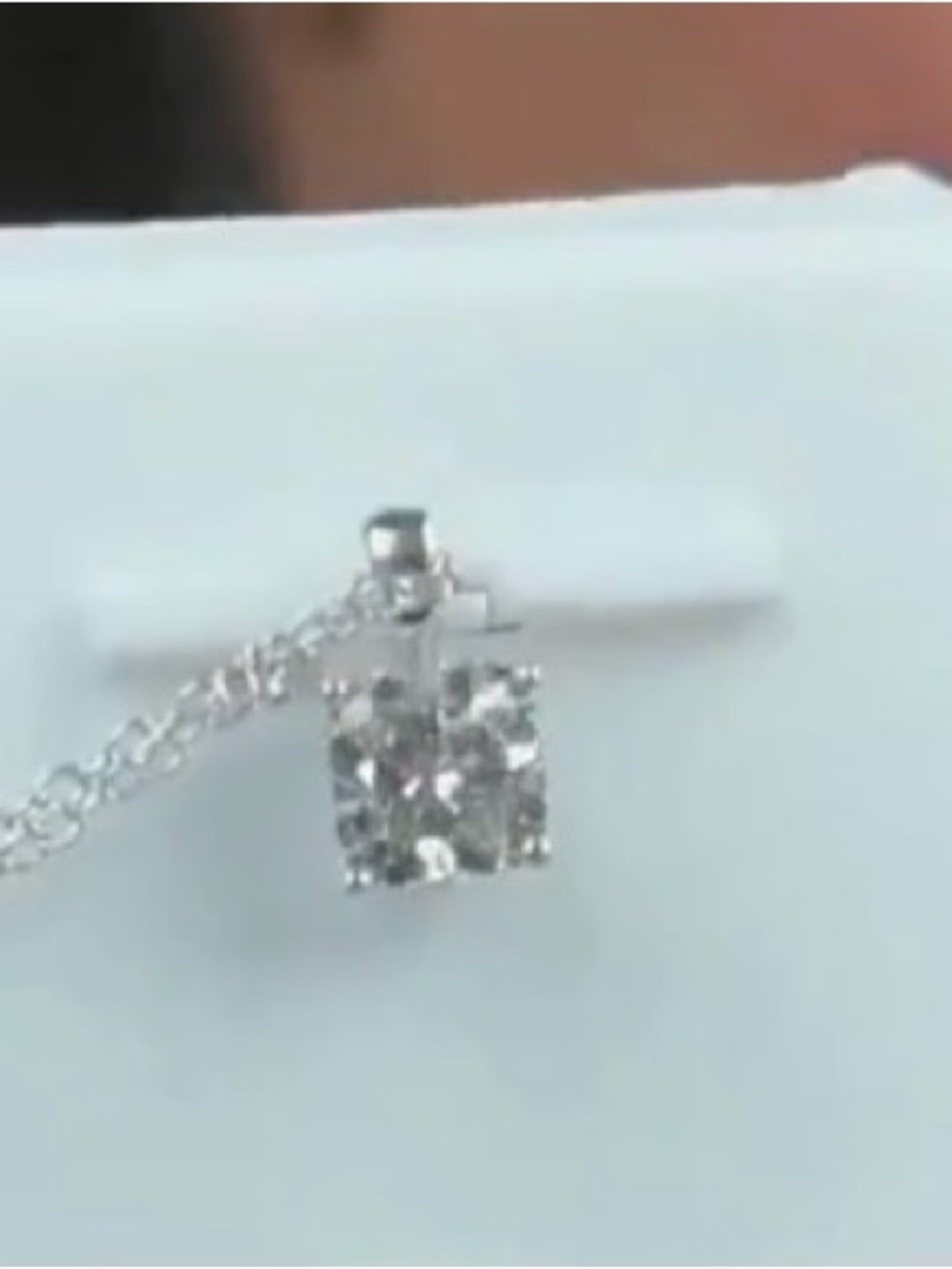 .95 ct lab diamond Sterling Silver Solitaire Square-Cut Pendant Necklace - White